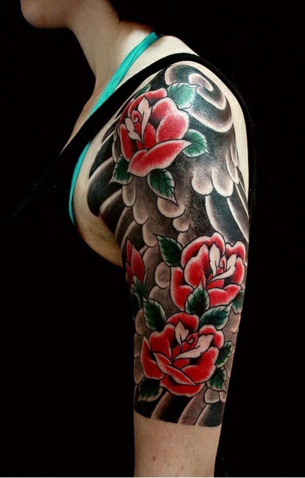 floral τατουάζ εικόνες τατουάζ σχέδια πάνω χέρι κόκκινα τριαντάφυλλα