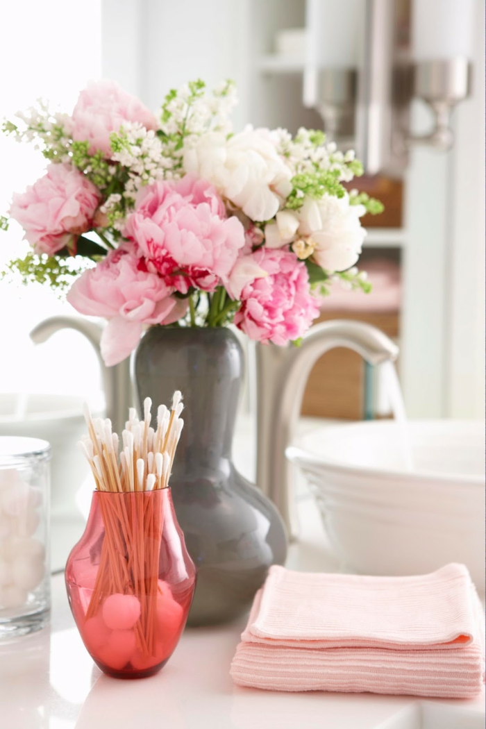 décoration florale décoration de salle de bain décorer rosanuancen