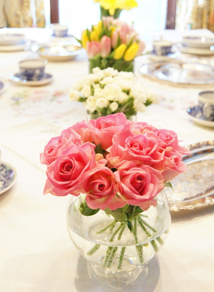 décoration table à manger décoration vases en verre