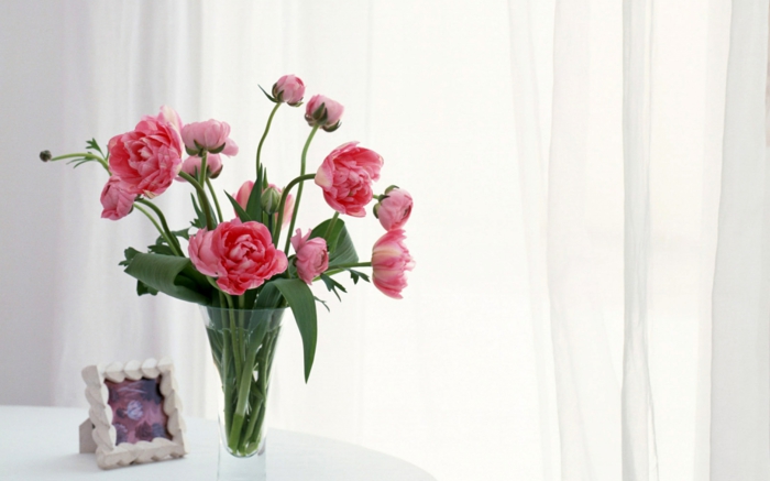 fleurs décoration de table vase vitreux frais
