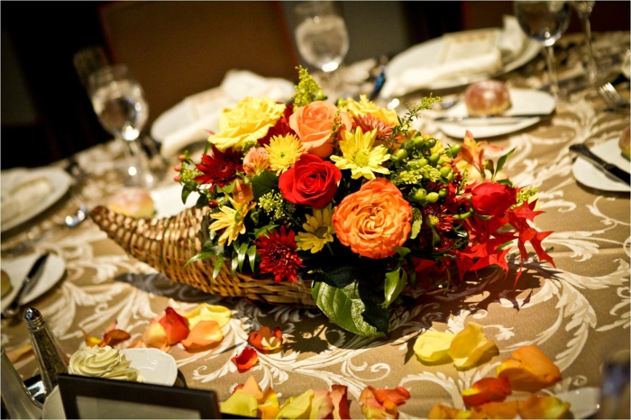 floral table decoration wedding autumn design