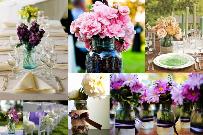 flower table decoration wedding simple diy mason jars