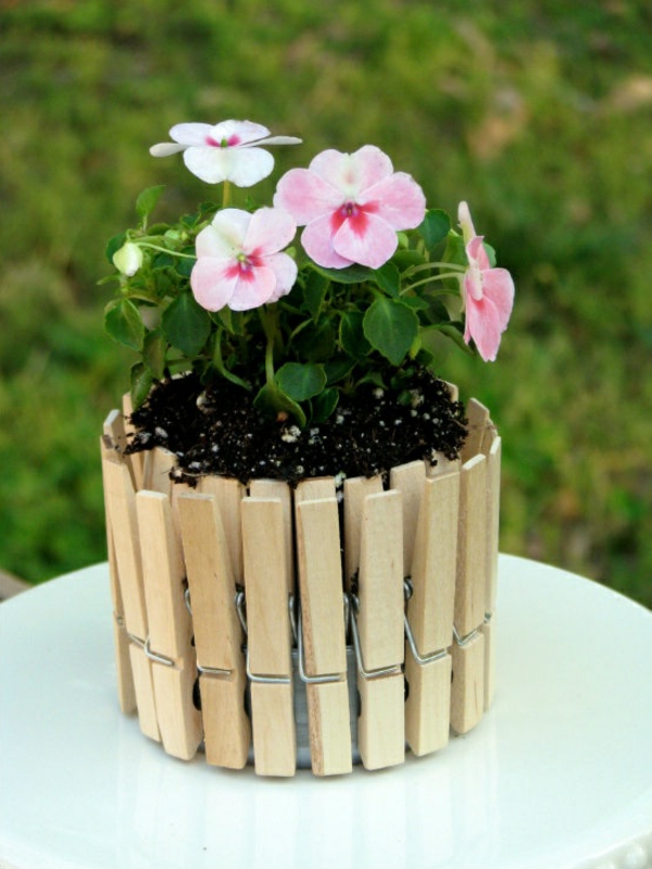 pots de fleurs de bois de renfort de blanchisserie