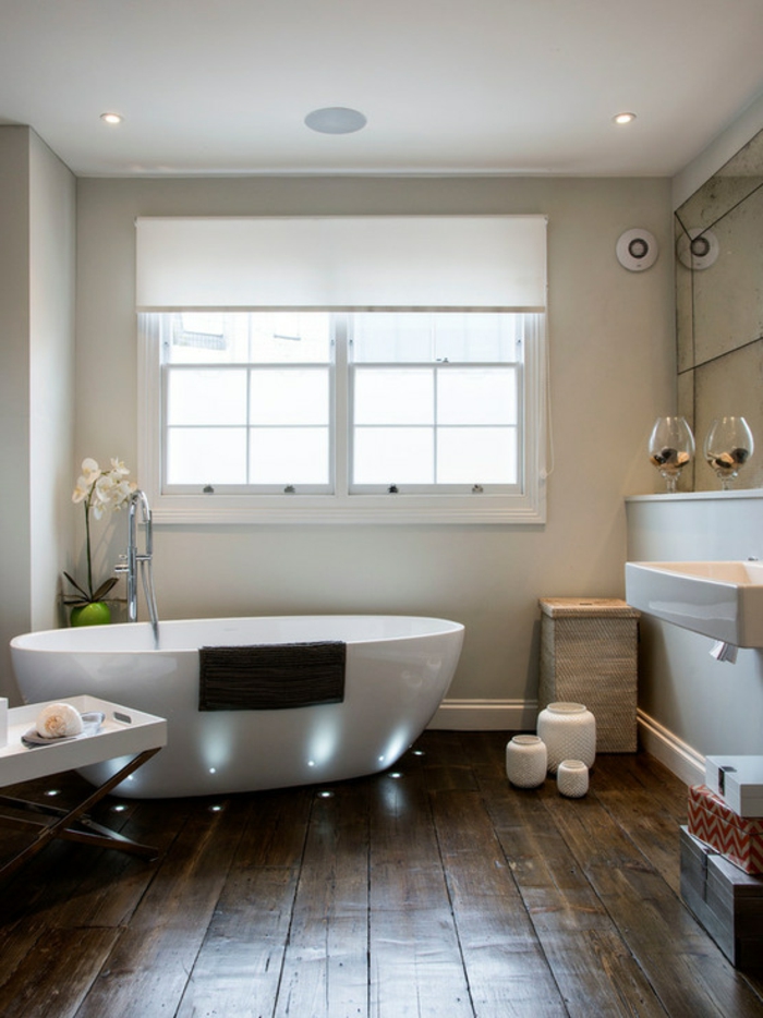 pardoseală de design baie baie din lemn lumina