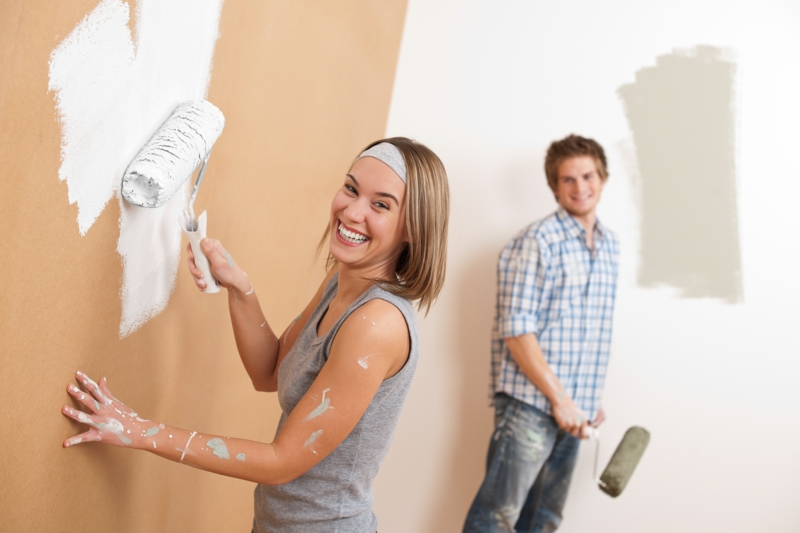 棕色墙壁油漆墙壁油漆与油漆的墙壁装饰