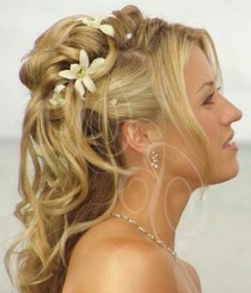 brudepiger blomster blond pinned op med krøller