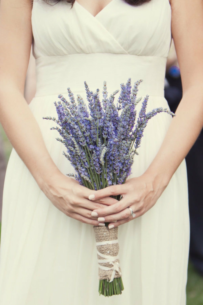 brude bryllup kjole lavendel linned