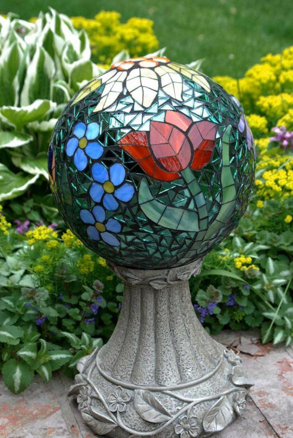 bsateln mozaic grădină idei deco minge