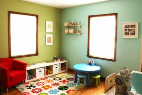 colorido pared ventana luz idea playroom