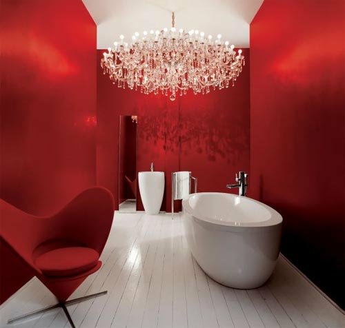 多彩的浴室设计暗红色浪漫经典