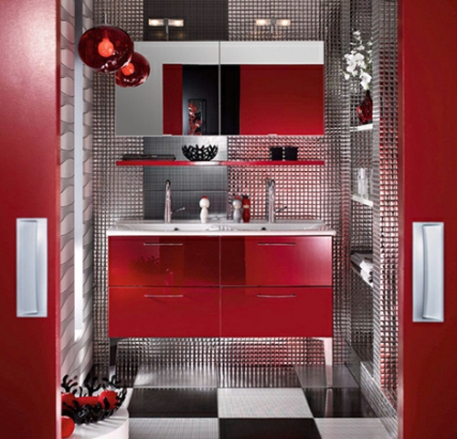 多彩的浴室设计红色室内
