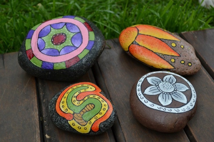 πολύχρωμα χρώματα φυσικές πέτρες ιδέες βαφής