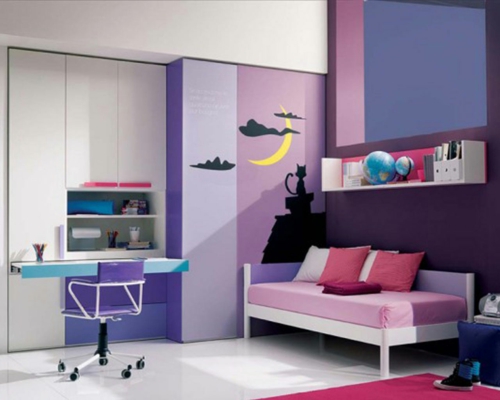 πολύχρωμα χρώματα βιολετί μαθητής παιδικό δωμάτιο μωβ μοβ