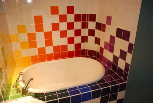 多彩的瓷砖理念设计浴室