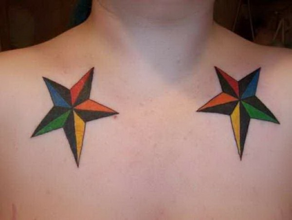 fargerike maritime stjerner tatoveringer ideer