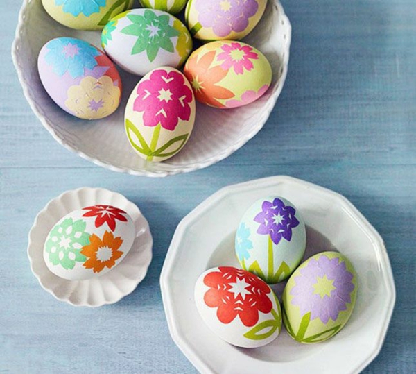 oeufs de Pâques colorés images oeufs de Pâques design motif floral de papier