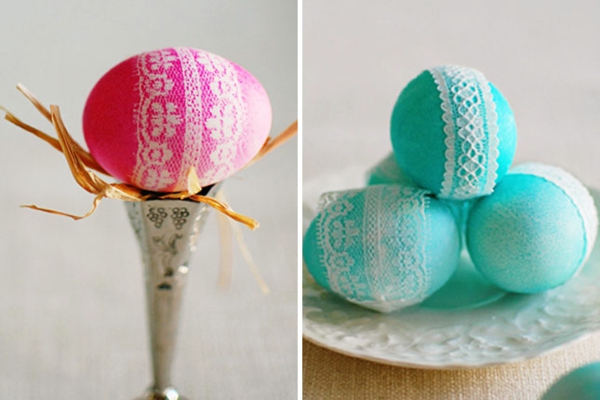 barevné velikonoční vejce obraz galerie modrý růžový vzor velikonoční vejce móda krajky