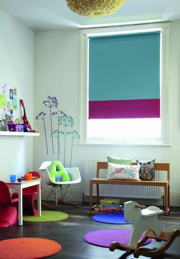детска стая дизайн синьо лилаво rollos
