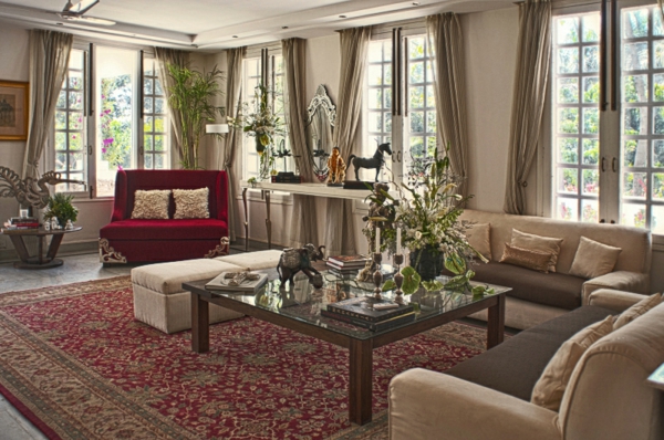 家具的想法印度风格的客厅地毯沙发