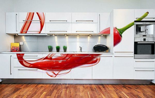 chili peper behang keukenkasten compact origineel