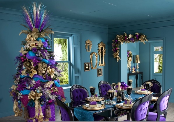 圣诞树装饰木材感觉制作紫色