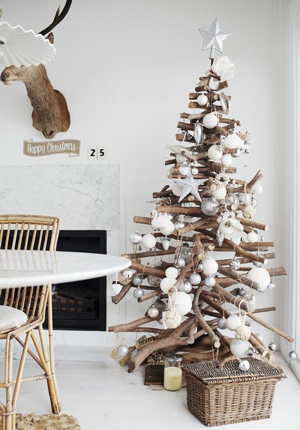 圣诞树装饰木质纸毡制作质朴