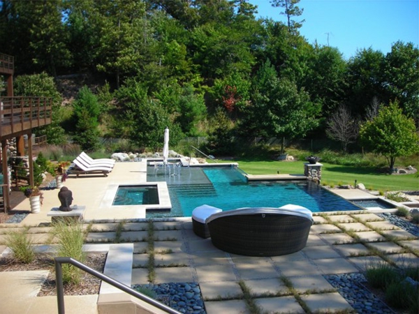 moderne swimmingpool landskab