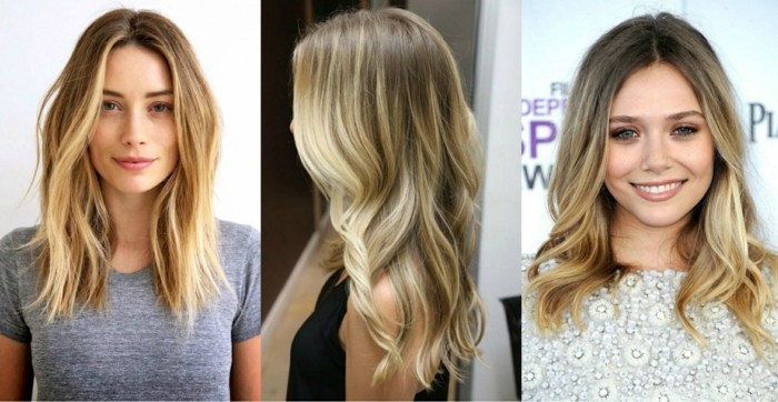 contouring strobing ombre hair blond long middle length