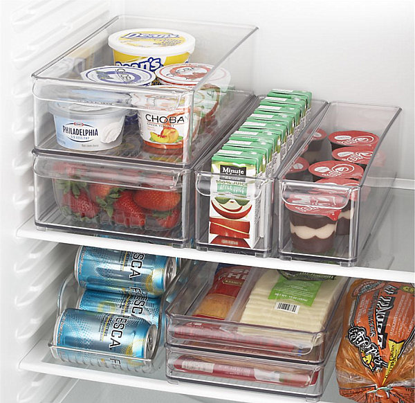 Cool opbevaring ideer gennemsigtige plastikbeholdere i køleskab