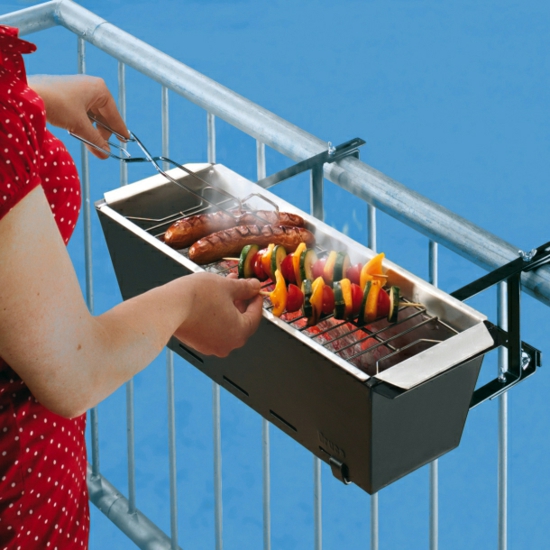 cool balkon ideeën terras barbecue kleinhangend