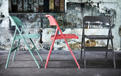 δροσερό ιδέες επίπλων μπαλκόνι αναδιπλούμενη καρέκλα χρωματιστό