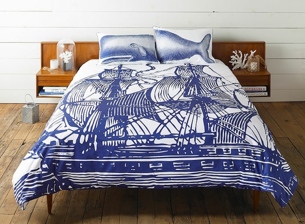 kult sengetøy ugler blå farge