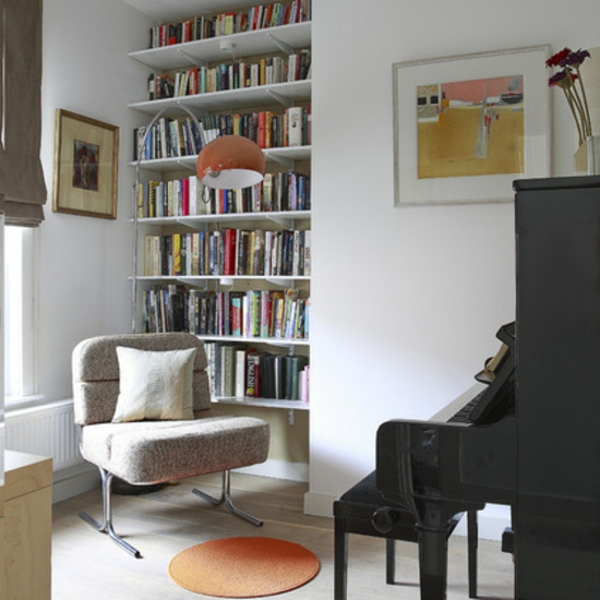 cool indretning ideer townhouse møbler læsning hjørne klaver