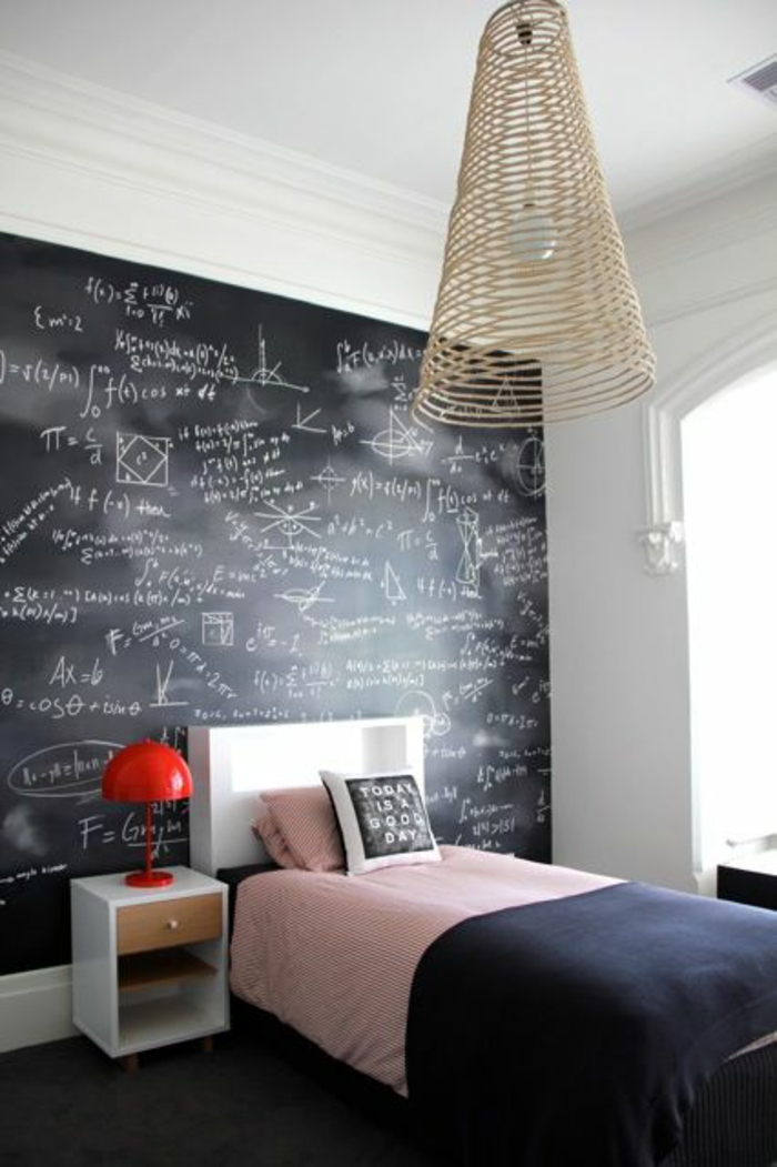 cool teenage room ideas black chalkboard wall