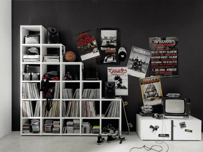 cool youth room boys ideas wall paint black