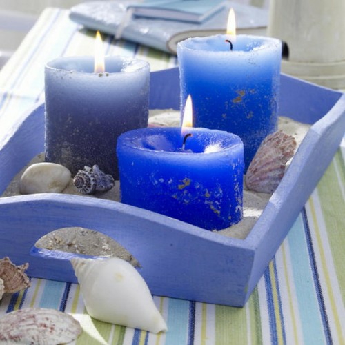 ideas frescas velas verano azul mar tema