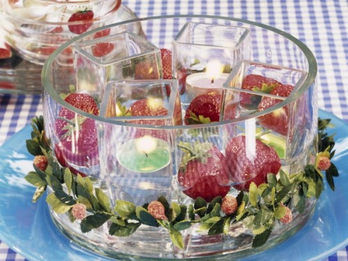 ideas de velas frescas verano punto de vista de vidrio de fresa