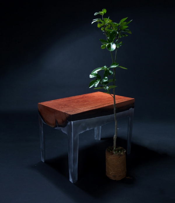 студена мебел алуминиева дървена селска маса