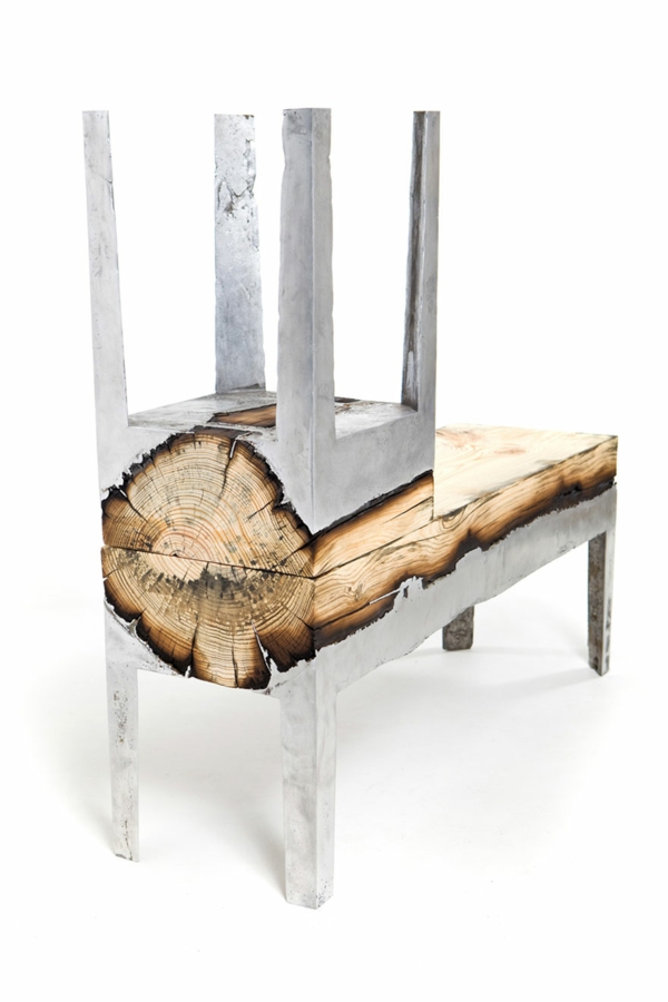 酷家具设计铝木桌子和椅子质朴