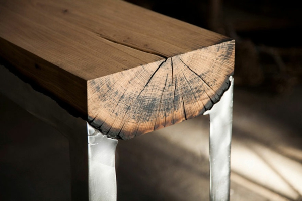 cool мебели дизайн алуминиева дървена маса уникална