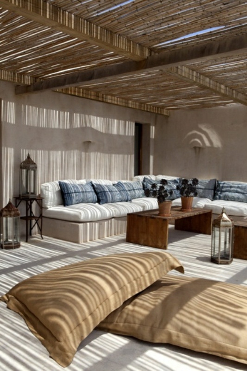 酷现代户外家具设计坐垫米色