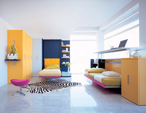 kul praktisk sovesofa små leiligheter fargerike farger