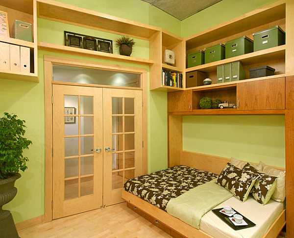 kul praktisk sovesofa små leiligheter grønne vegger