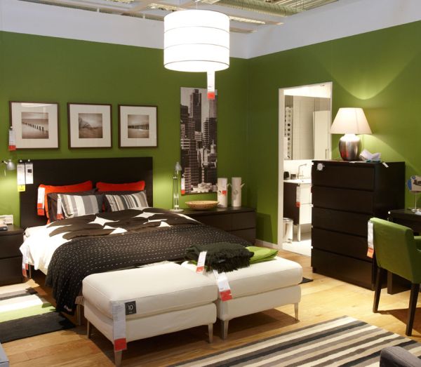 酷卧室调色板草绿色墙充满活力的阴影