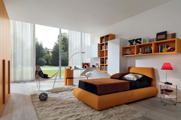 interessante slaapkamer kleurenpalet kinderkamer oranje