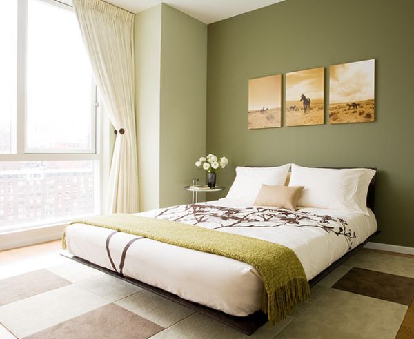 جميلة لون لوحة غرفة النوم الحديثة نمط الأزهار