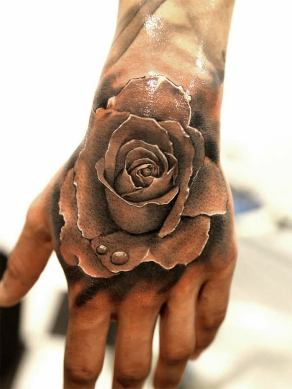δροσερό τατουάζ 3d τριαντάφυλλο λουλούδια τατουάζ