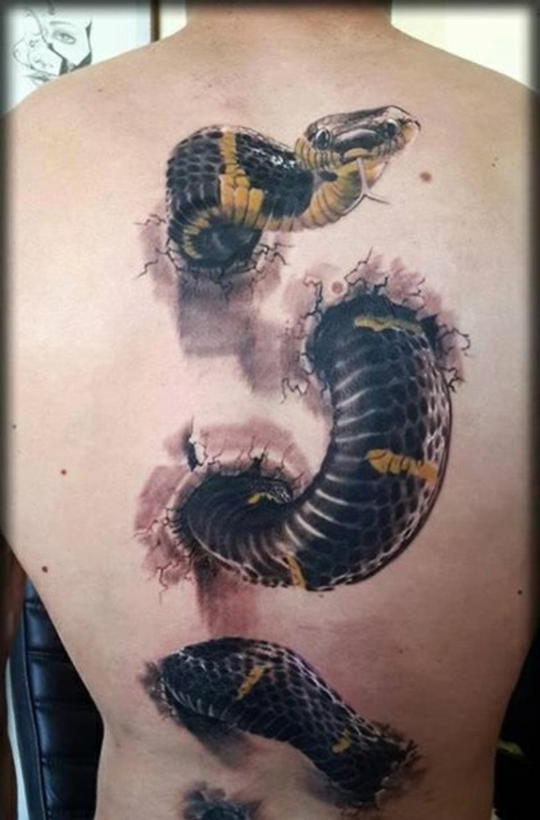 δροσερό τατουάζ 3d μοτίβο φίδι