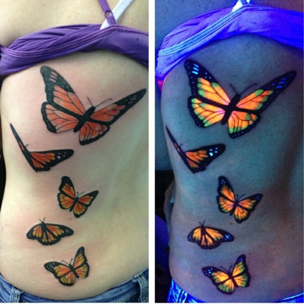 tatoeages ontwerpt uv-tattoo vlinders