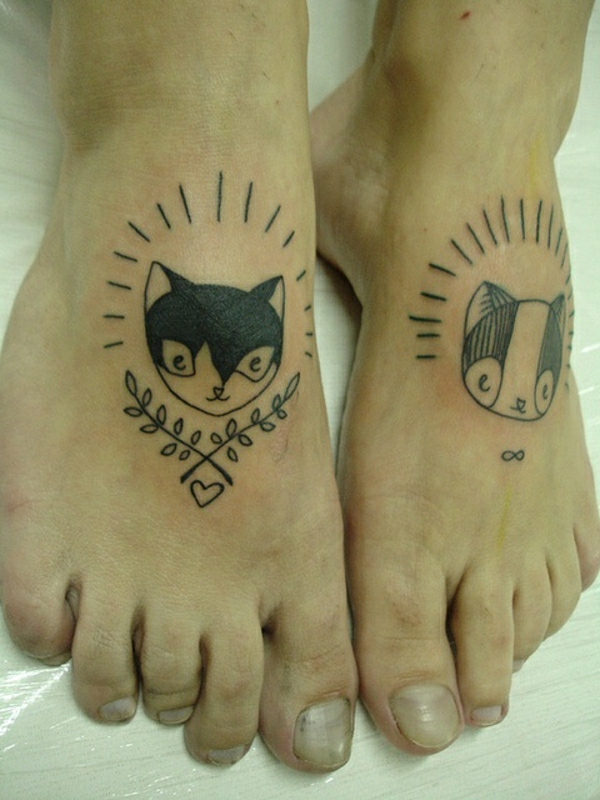 τατουάζ ιδέες πόδια τατουάζ γάτες